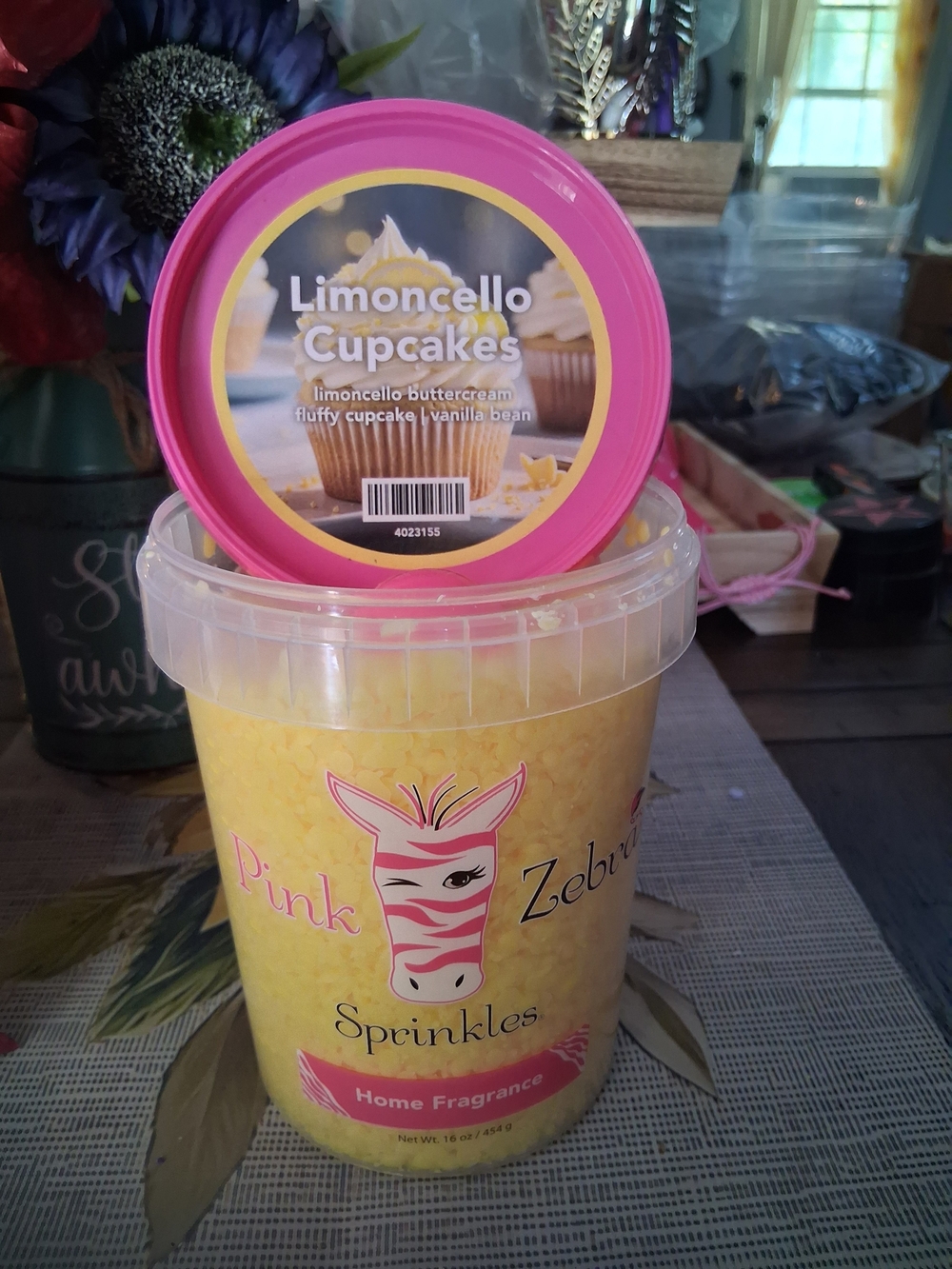 Pink Zebra Limoncello Cupcakes Yellow Home Fragrance Sprinkles Tub